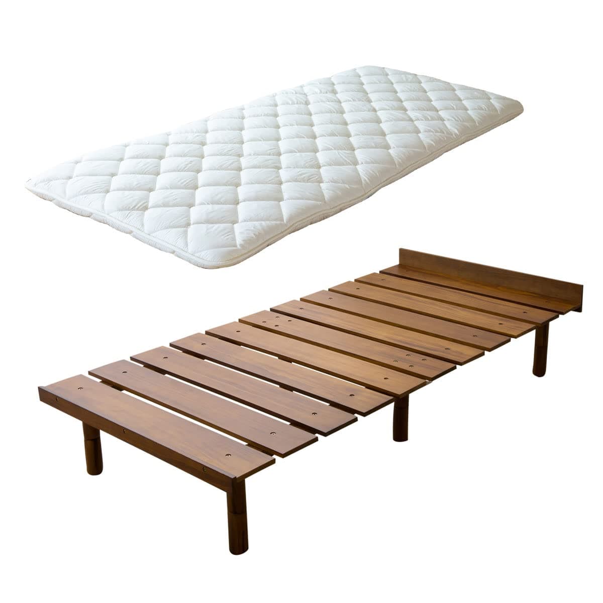 EMOOR CLASSE-OSMOS Juego Futón Japonés y Cama de Listones de Madera Twin Retro-Brown zd-b001claset-pa