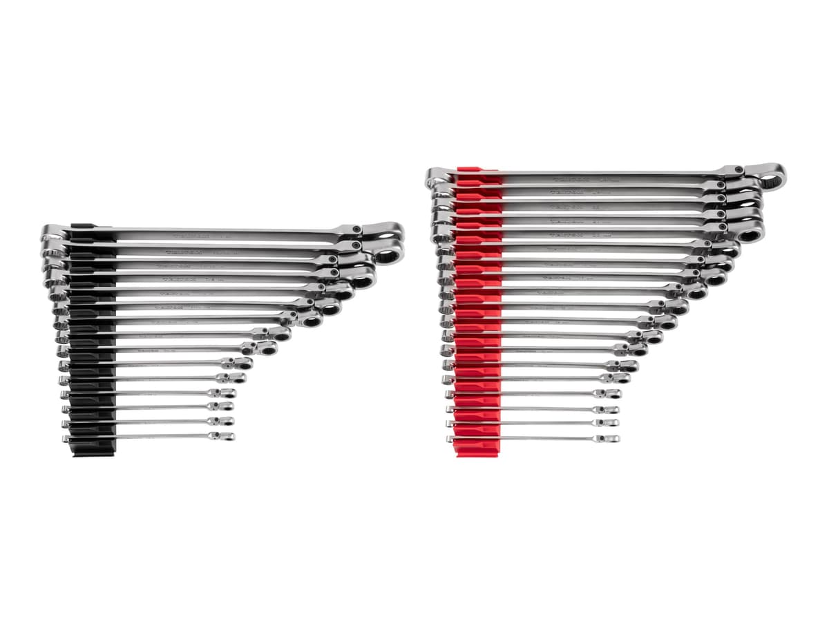 TEKTON Juego de Llaves de Caja Ratcheting Fijas/Flex 12 Puntas 34 Piezas (1/4-1 in, 6-24 mm) WRB95306