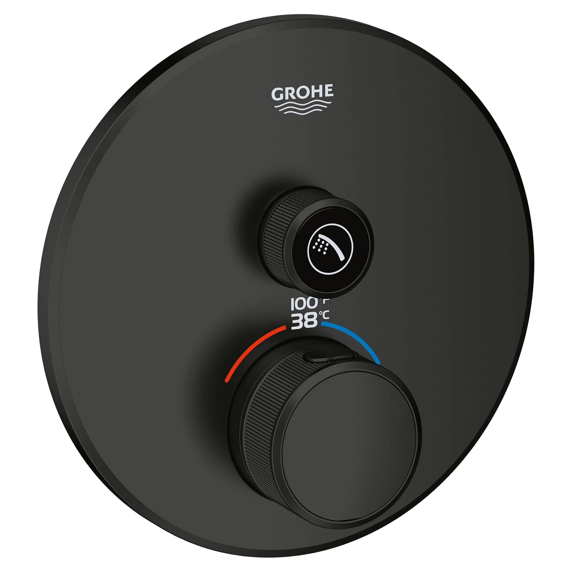 GROHE Grohtherm SmartControl Thermostatic Trim Single Function, Negro Mate 291362430