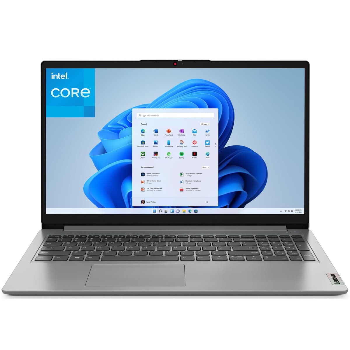 Computadoras Portátiles Lenovo para Hogar, Negocios y Estudiantes, 15.6" FHD, Procesador Intel, 16GB DDR4, 512GB SSD PCIe, WiFi 6, Bluetooth 5.2, USB-C, Cámara Web, Teclado Numérico, Gris Nube IdeaPad 1