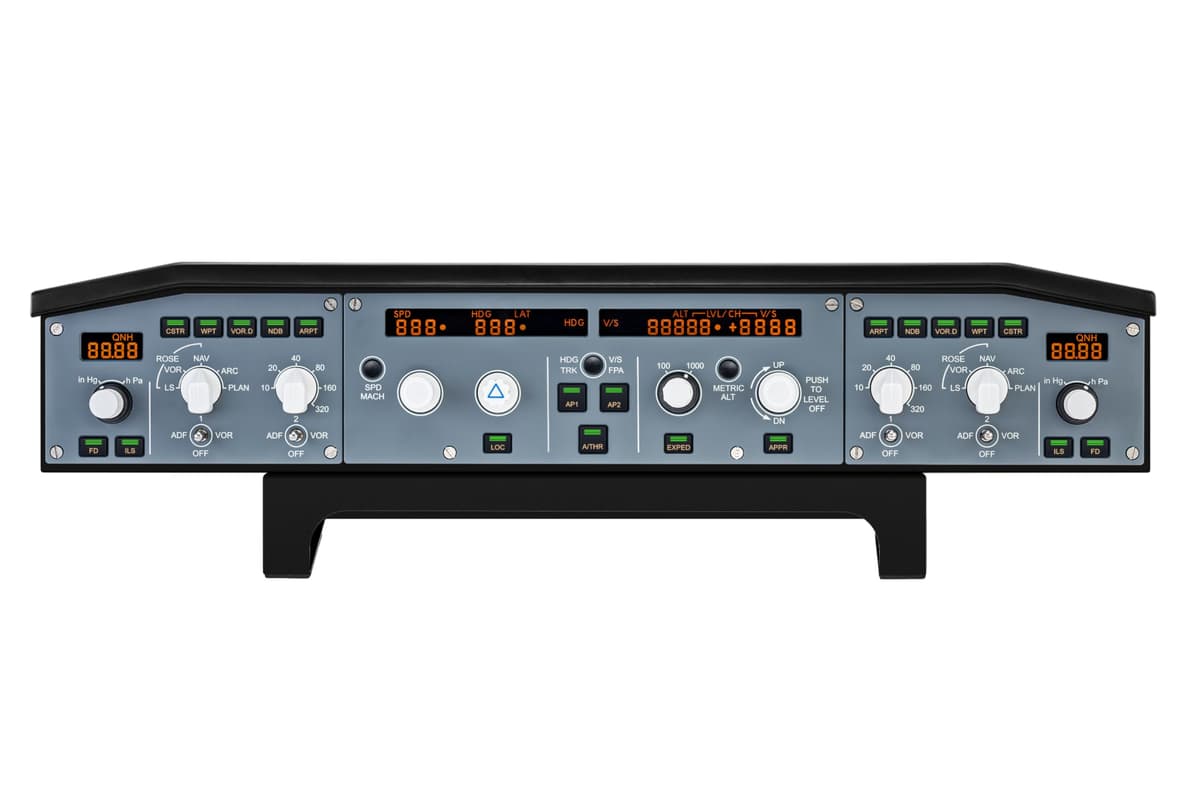 WINGFLEX A320 FCU CUBE - Controlador tipo FCU replicando Airbus A320, plug-and-play para simuladores PC