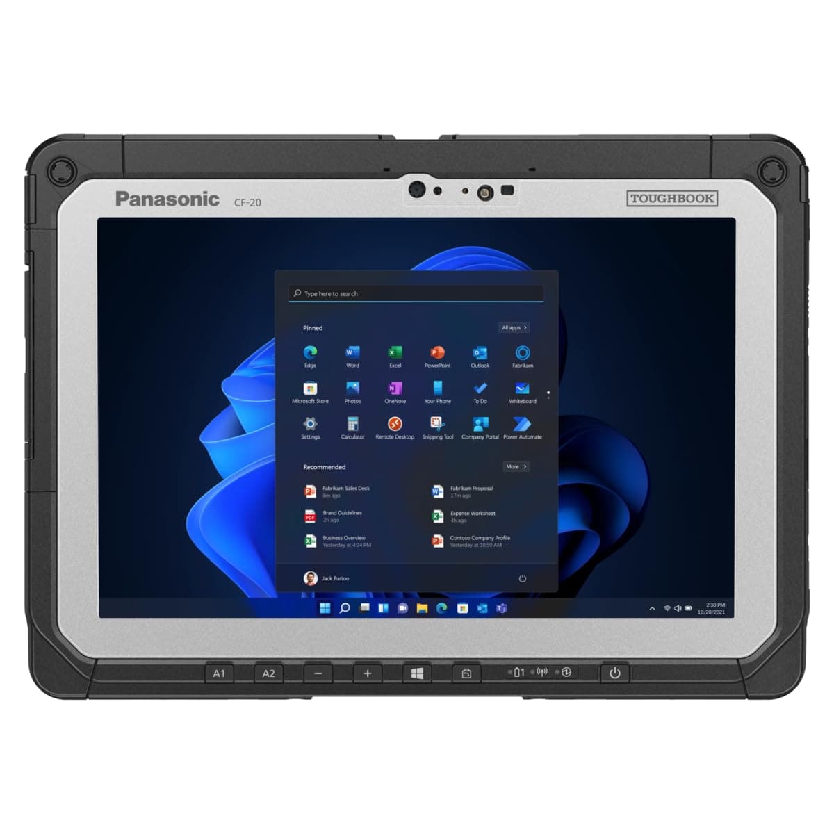 Panasonic Toughbook CF-20 MK2 Rugged 2 en 1, solo tablet, pantalla táctil WUXGA de 10.1" con lápiz, Core i5-7Y57, 8GB, SSD 256GB, 4G LTE, Windows 11 Pro (Reacondicionado) CF-20E