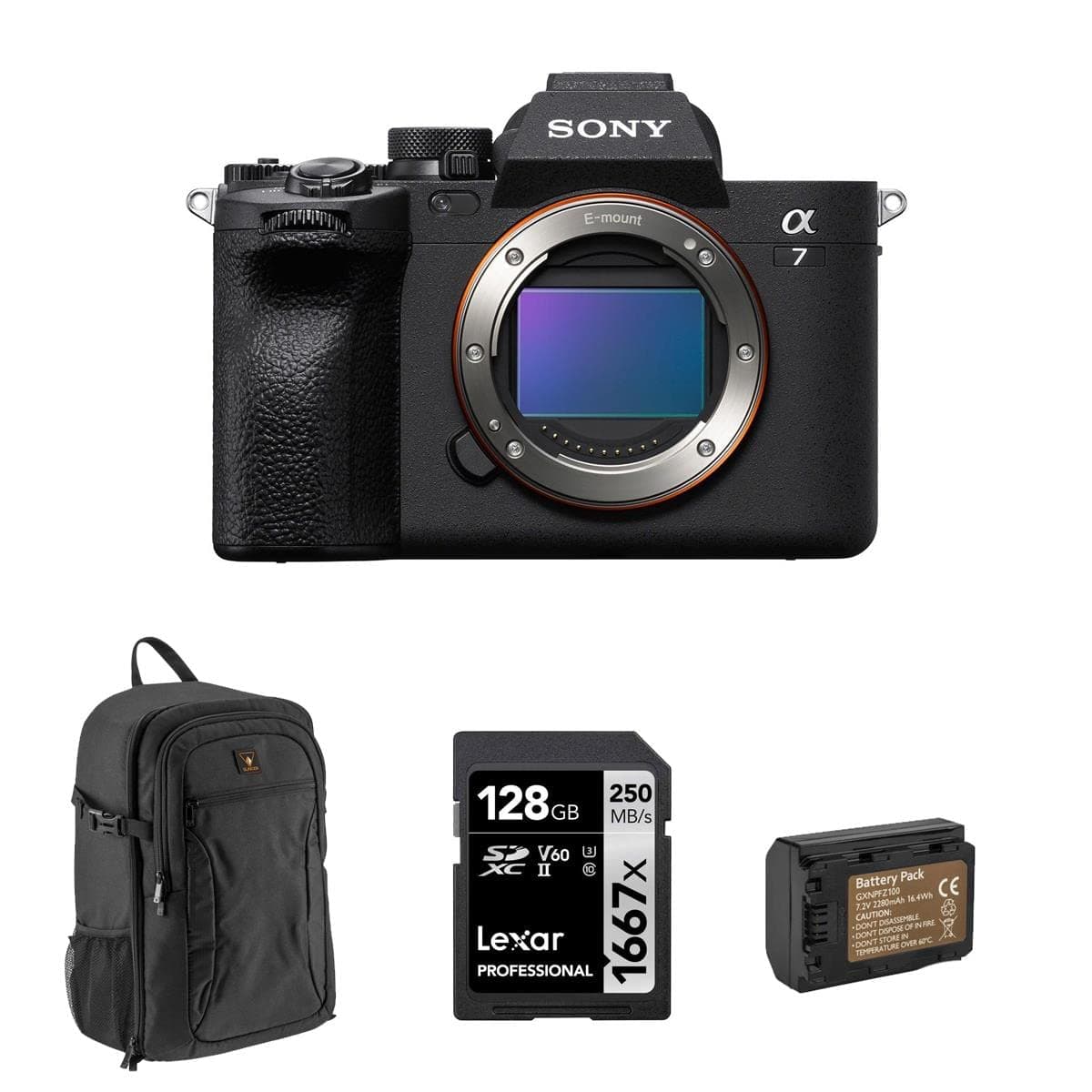 Sony Alpha a7 IV 33MP Full-Frame Mirrorless - Bundle con 128GB, mochila y batería extra ILCE-7M4/B AK