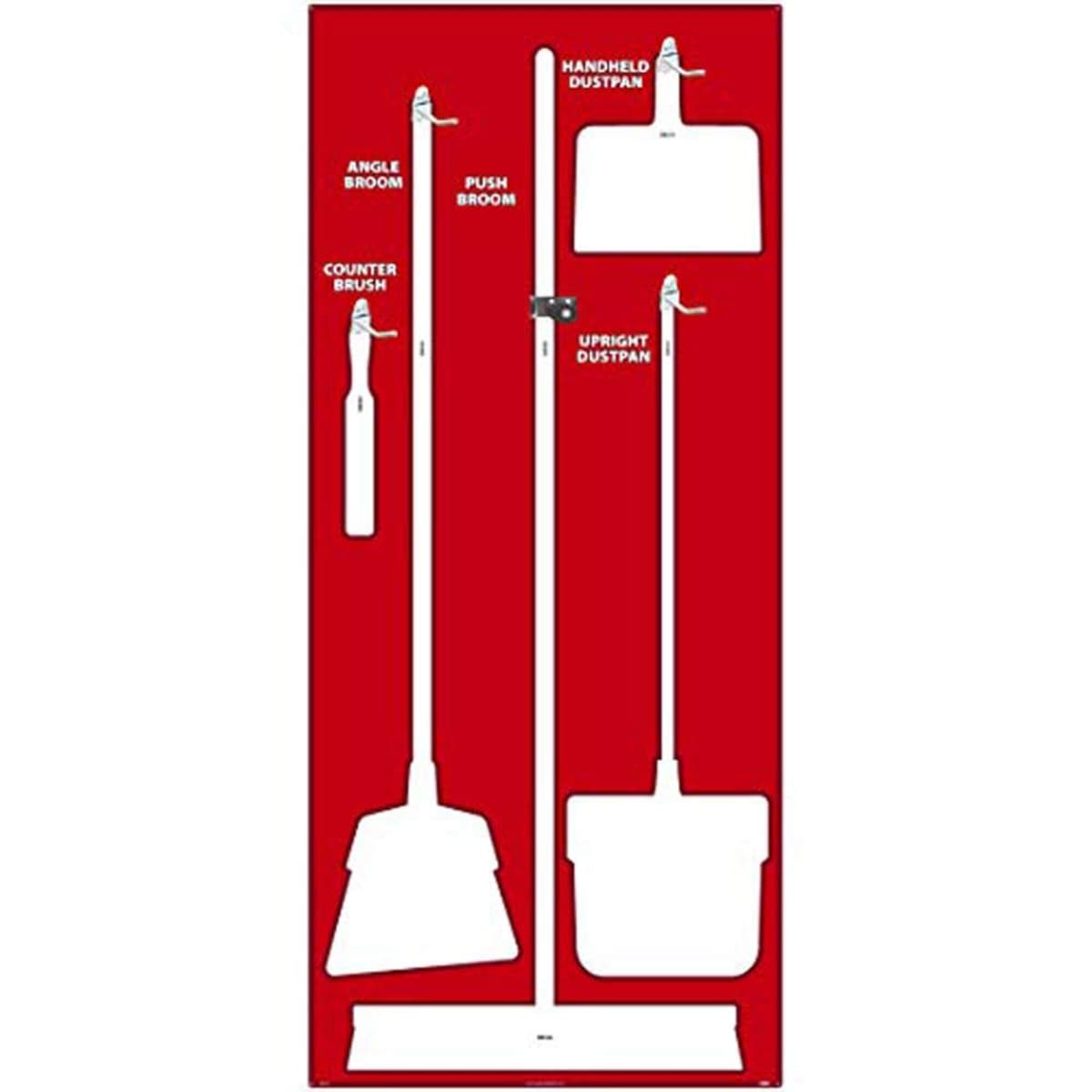 NMC SB106ACP 5S Shadow Board Janitorial, Rojo/Blanco, 68"x30", Aluminum Composite Panel