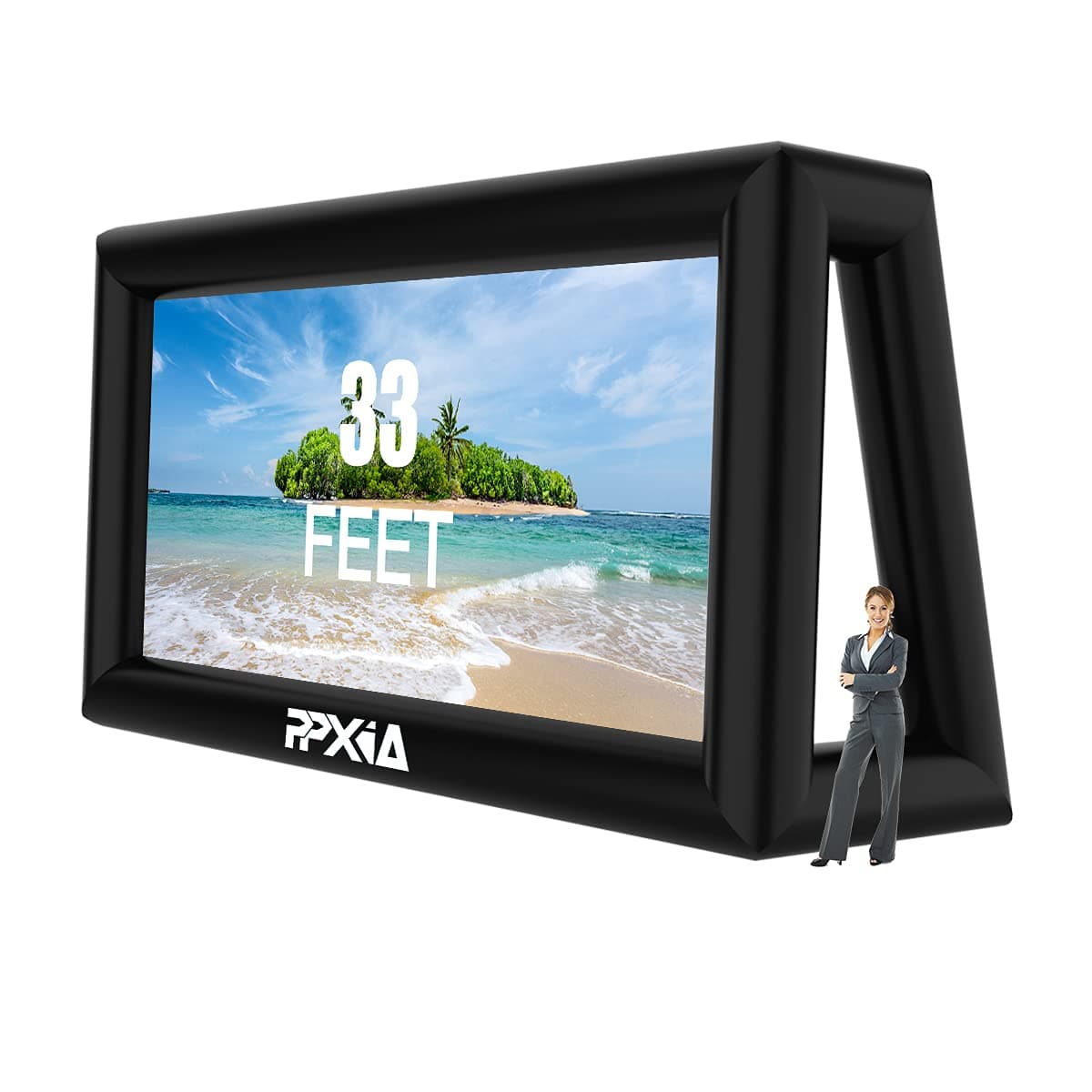 PPXIA Pantalla Inflable para Proyector Exterior 33ft Soporta Proyección Frontal y Trasera
