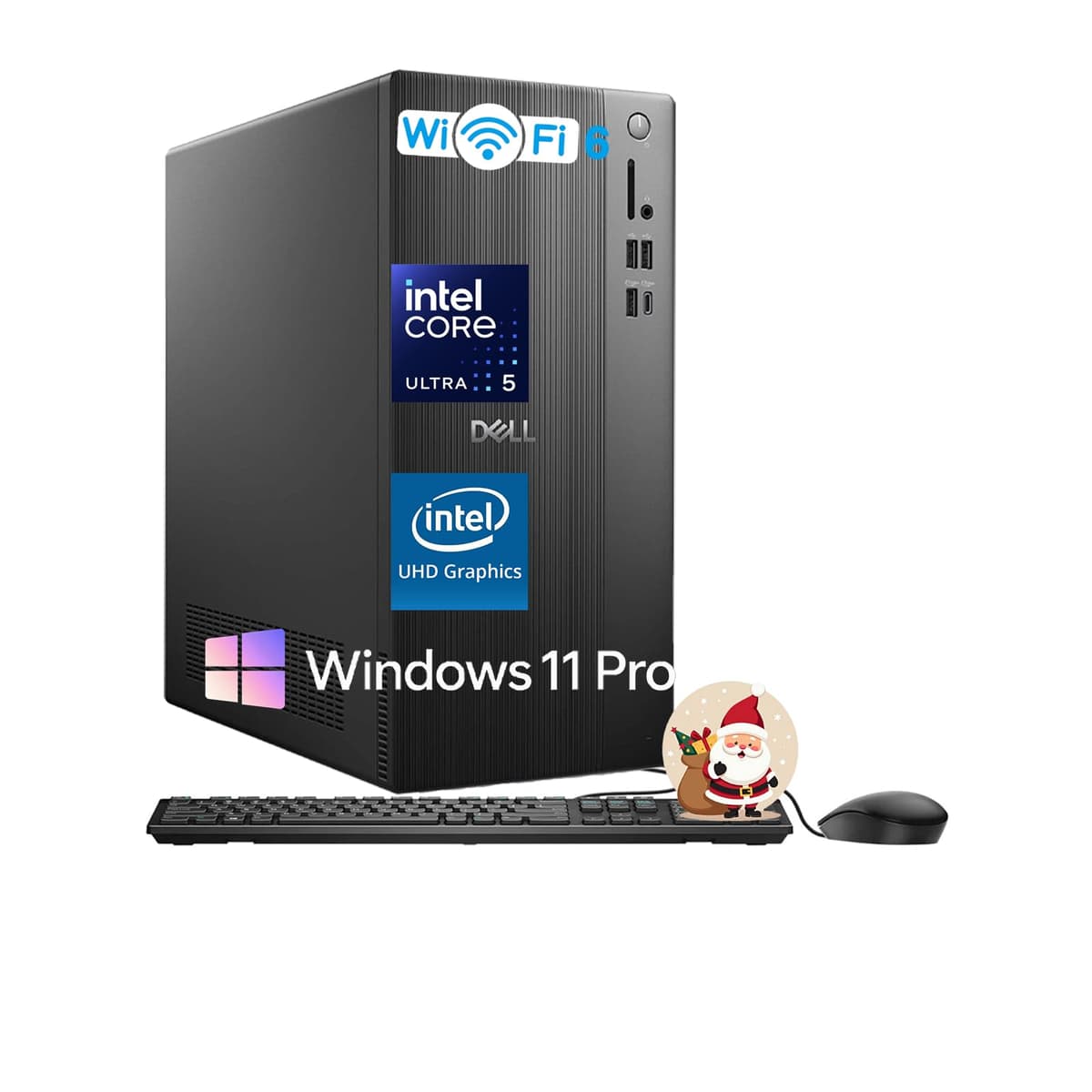 Computadora de Escritorio Dell Slim ECT1250 - Intel Ultra 5-225 de 10 núcleos, 32 GB DDR5, SSD de 1 TB, Gráficos Intel UHD, Compatible con Múltiples Monitores, Windows 11 Pro, Teclado y Mouse con Cable V90FC