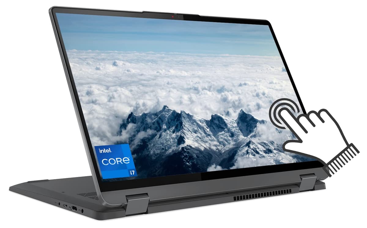 Lenovo IdeaPad Flex 5 16" 2 en 1, pantalla táctil 2.5K, Intel Core i7-1255U (mejor que i7-1165G7), 16 GB RAM, SSD NVMe 1 TB, teclado retroiluminado, lector de huellas, WiFi 6, Thunderbolt 4, Windows 11, accesorios CUE
