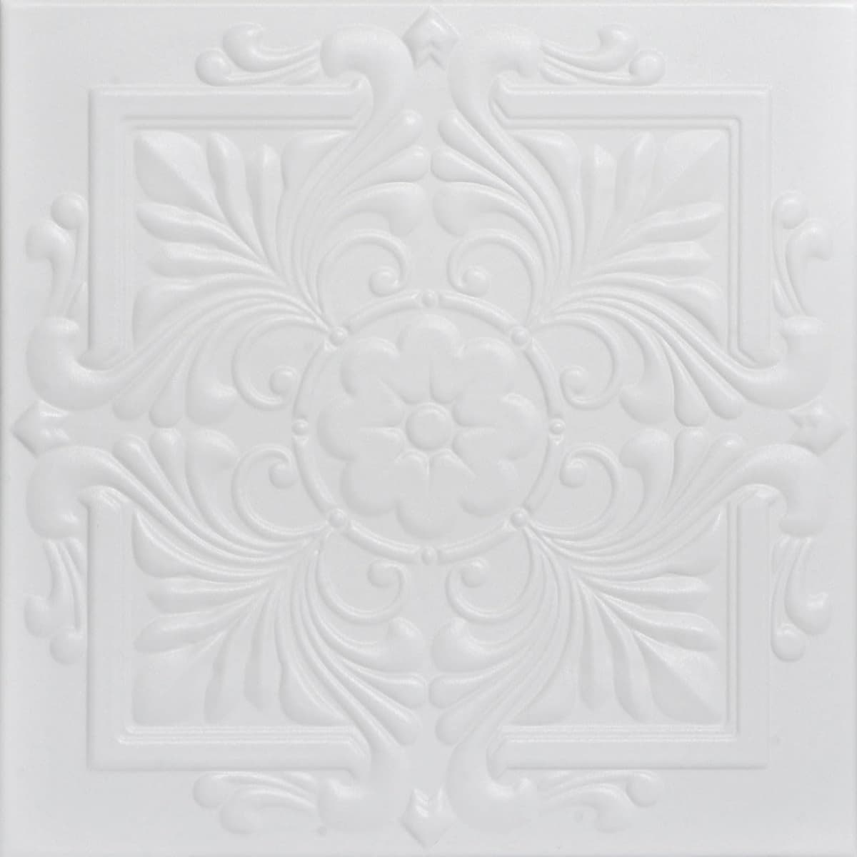 À LA MAISON CEILINGS R14 Victorian Foam Glue-up Ceiling Tile (Pack de 144) - White Heron R14wh-144