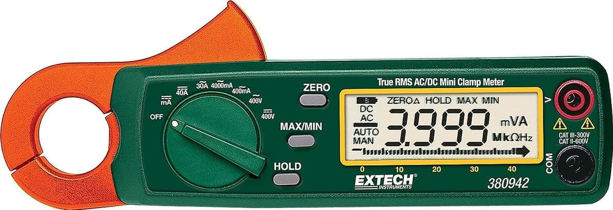 Extech 380942 Mini Clamp Meter True RMS 30A