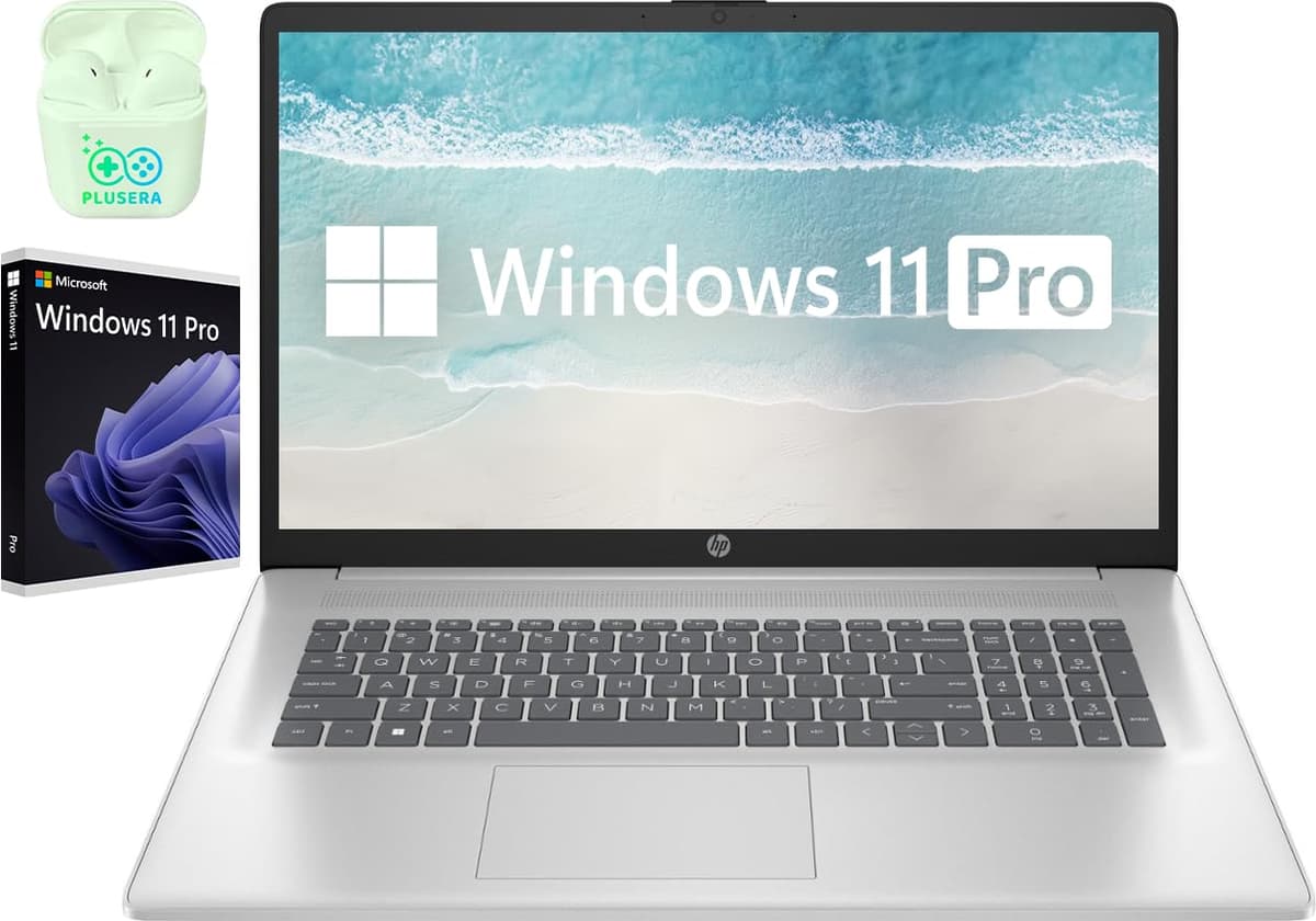 HP 17.3" Business Laptop FHD, Intel Core i3-1215U, 32GB RAM, 1TB SSD, Windows 11 Pro, Natural Silver HP 17 inch Laptop