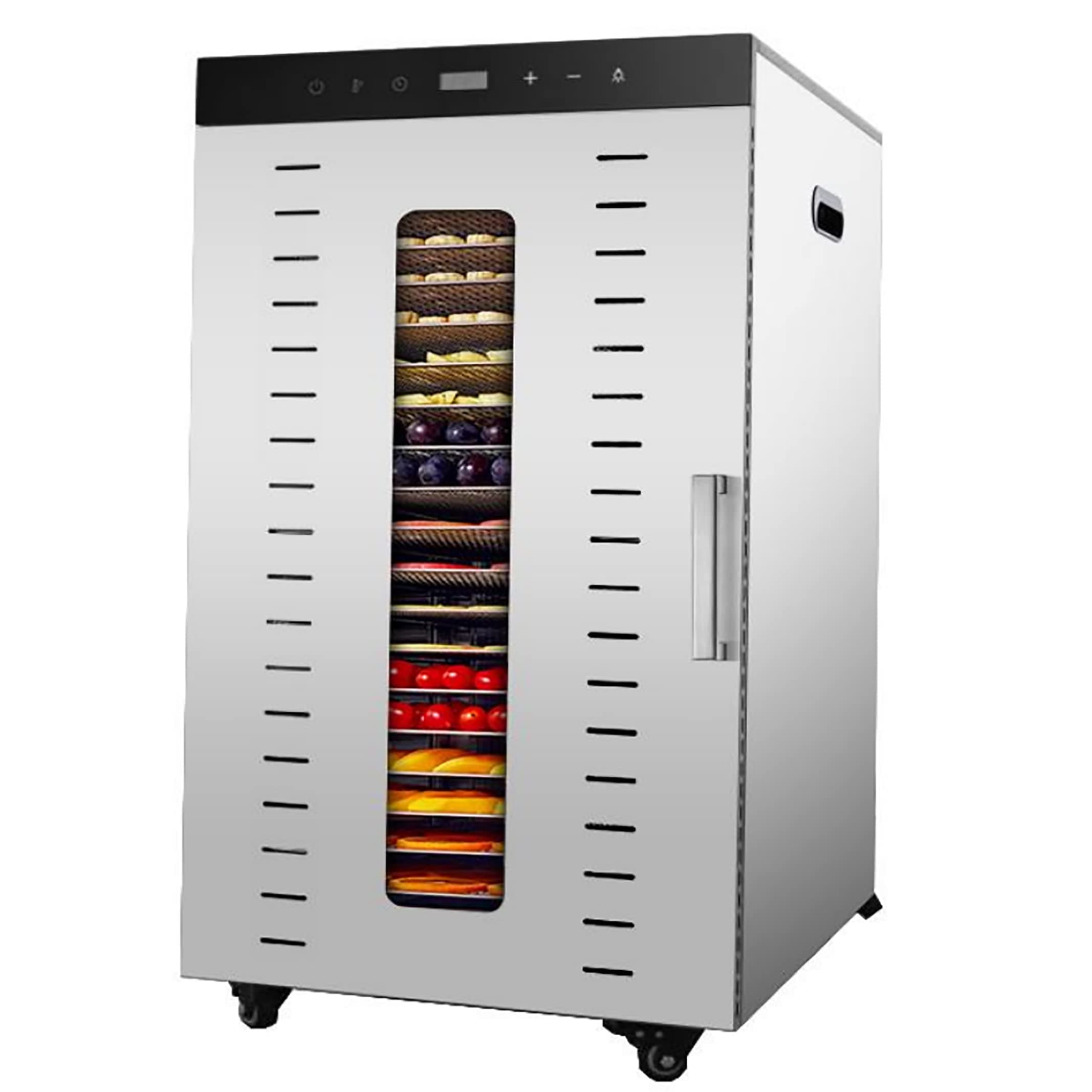 Hakka Dehydrator Comercial 24 bandejas Acero Inoxidable - Deshidratador 2000W, control táctil, timer 24 h SS-24H