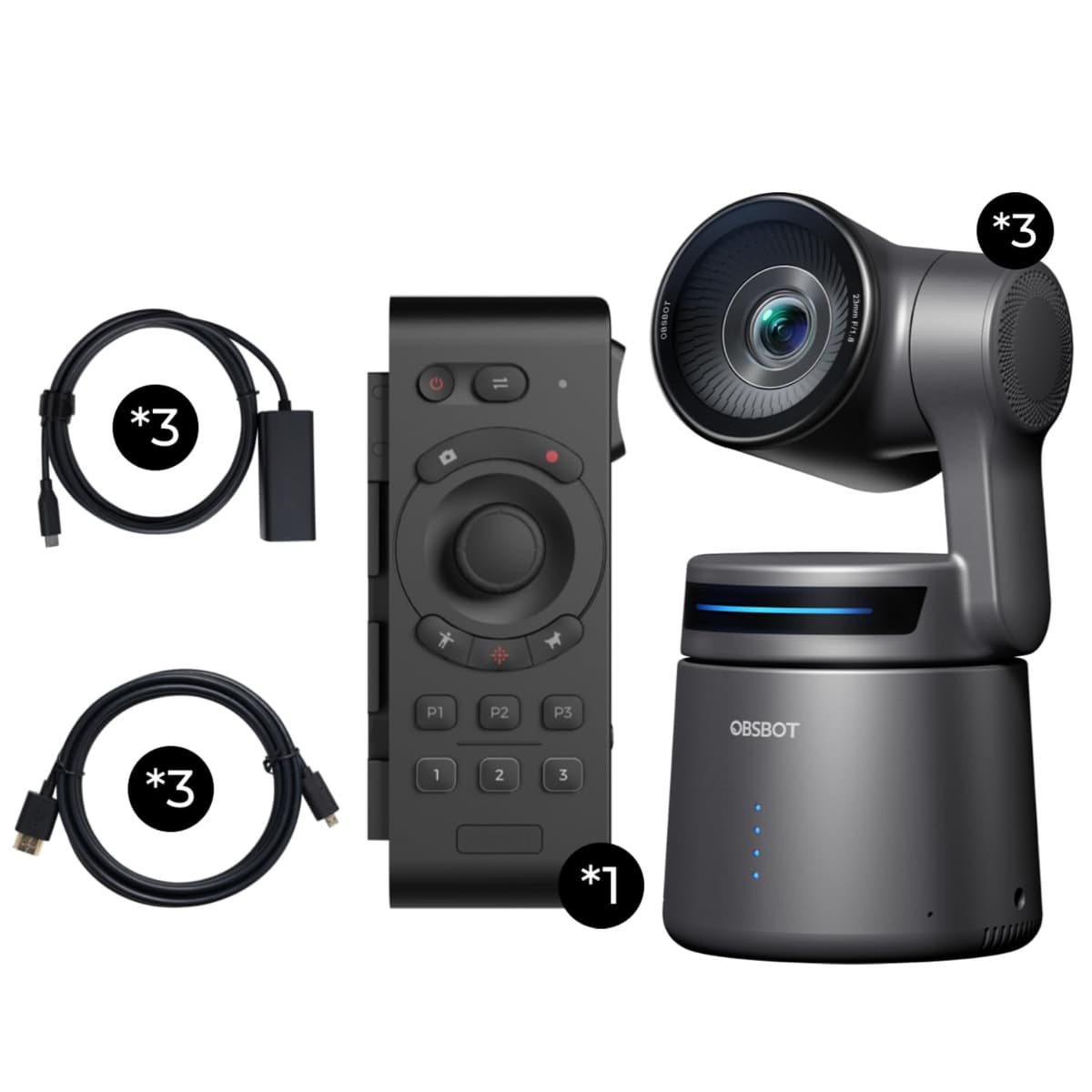 OBSBOT Tail Air Multicam Combo 4K NDI PTZ, Seguimiento AI, Control por Gestos, HDMI/USB-C/Wireless