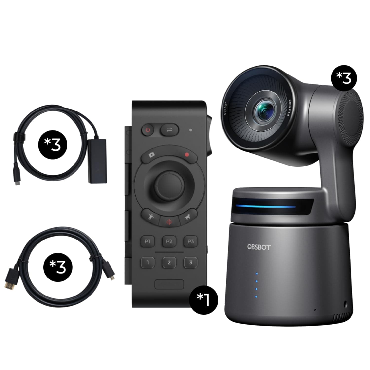 OBSBOT Tail Air Multicam Combo 4K NDI PTZ, Seguimiento AI, Control por Gestos, HDMI/USB-C/Wireless