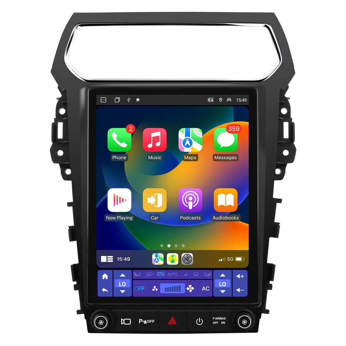 Junsun estéreo para auto Android 13 de 8 núcleos para Ford Explorer 2011-2019, pantalla táctil de 12.1 pulgadas con CarPlay inalámbrico, Android Auto, DSP, Bluetooth y navegación GPS