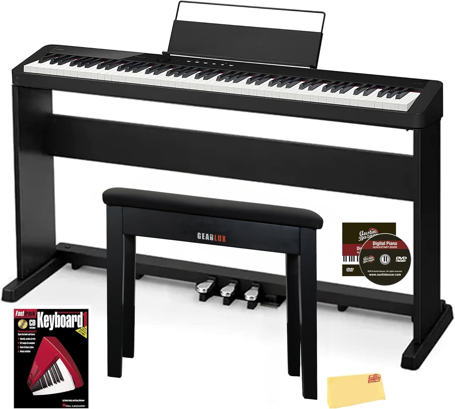 Casio CDP-S160 Piano Digital Compacto 88 Teclas - Bundle con Soporte CS-470P y Accesorios AUS-CDP-S160-COMBO-PRO