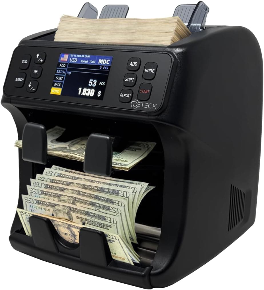 DETECK DT800 - Contadora de billetes mixtos nivel bancario con detección UV/IR/MG/MT y rejilla de rechazo PARENT-DT800-DT800W