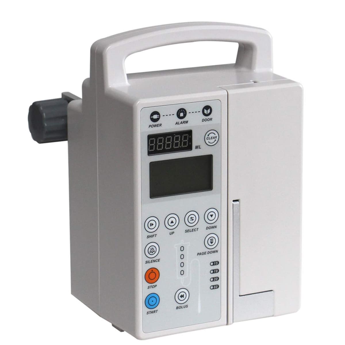 WENSUIJIA Bomba de infusión veterinaria recargable con alarma audible y visual, pantalla LCD