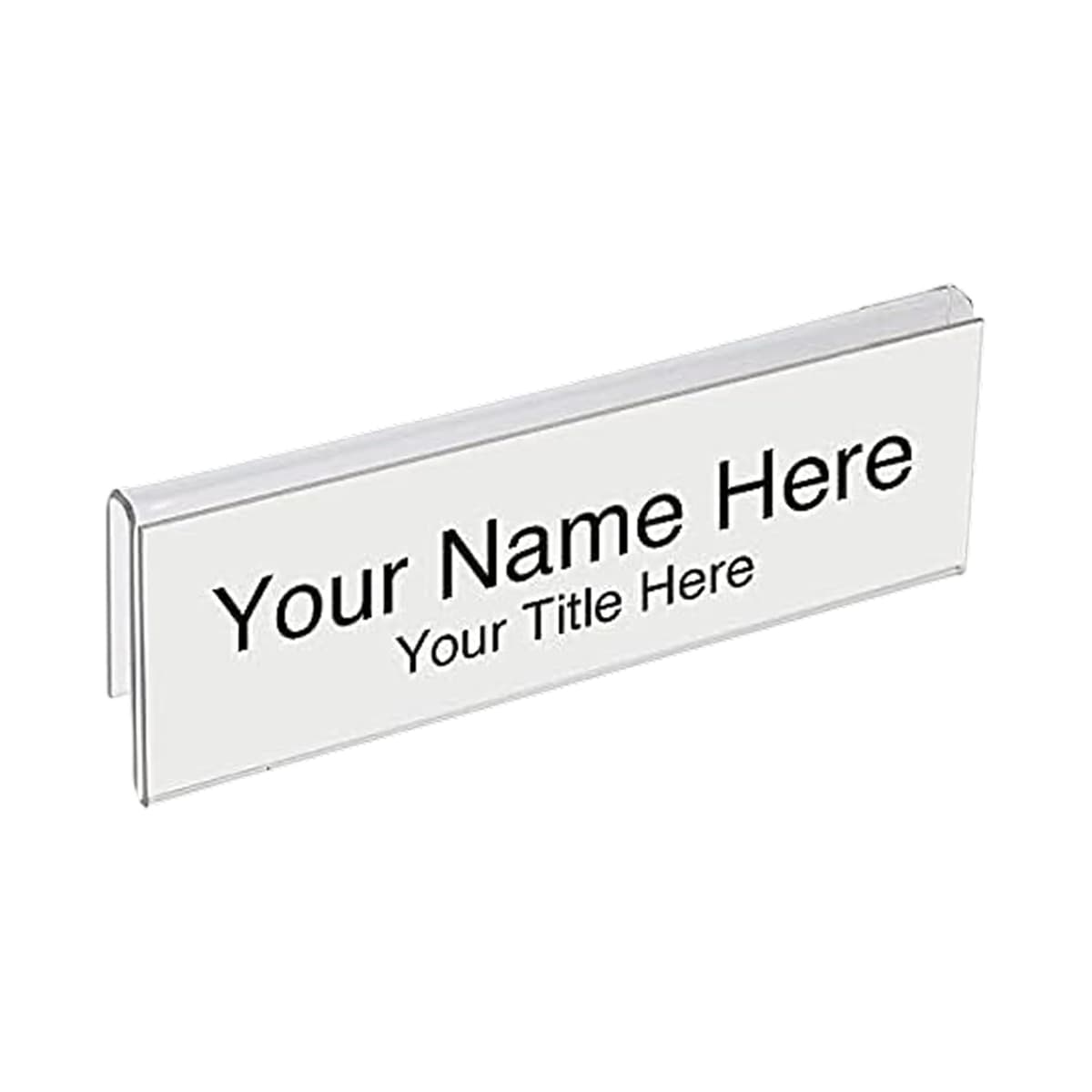 People Spotter Portanombre acrílico 8.5" x 2" para panel de 1" (paquete de 50), soporte para placa personalizada PNHG-085020-010-50