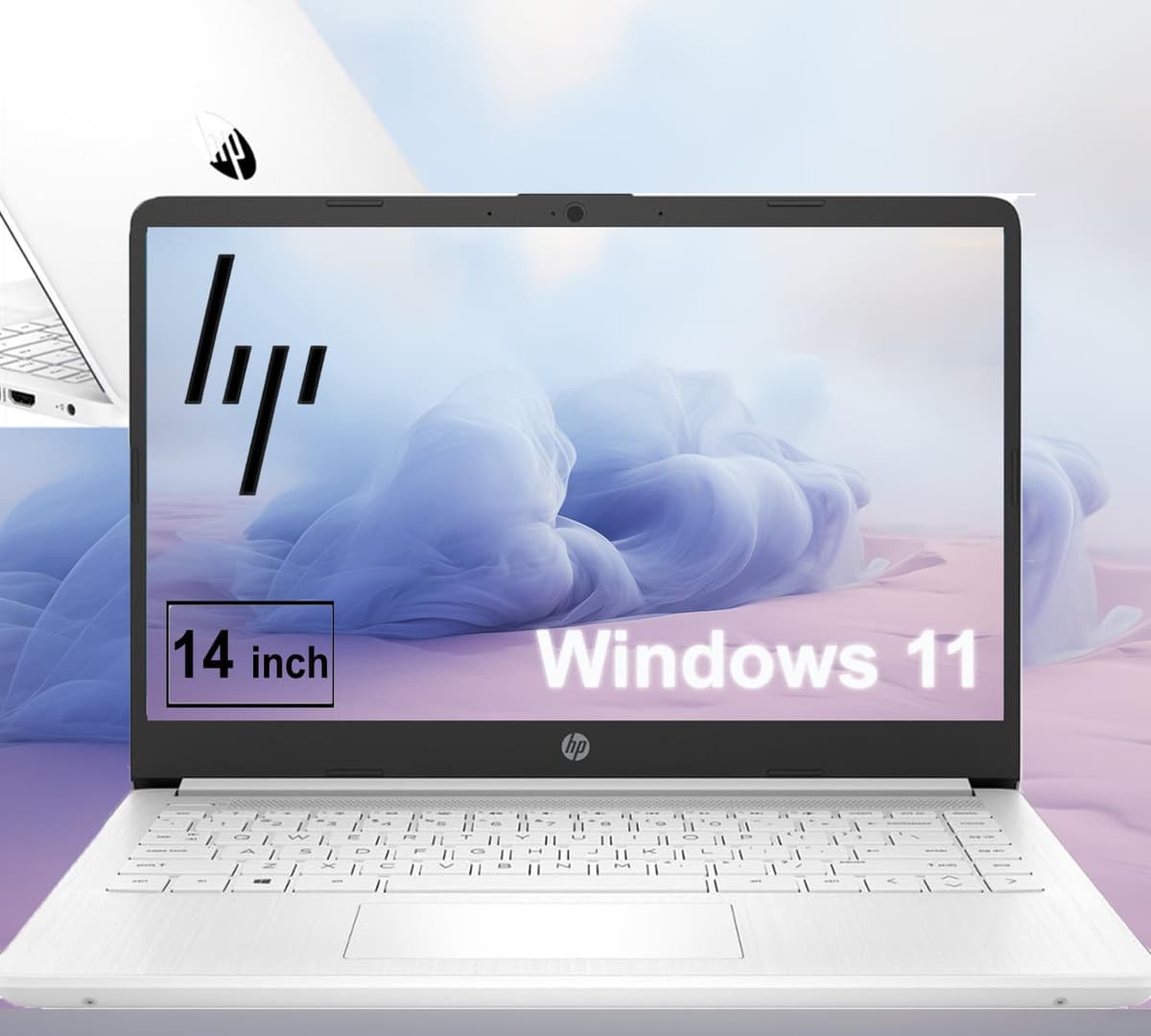 HP Laptop de 14 pulgadas con Office 365 gratis por 1 año, Intel Celeron, 16 GB RAM, 2 TB de almacenamiento (512 GB integrados, 512 GB externos y 1 TB en la nube), Intel UHD Graphics, Wi-Fi 6, blanco, Windows 11 hp 14