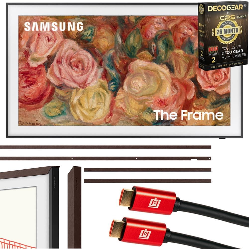 Samsung The Frame QN43LS03DA 43" QLED 4K Smart TV 2024 - Bundle con Bezel Brown y 2x HDMI 2.0 E40SAMQN43LS03DA