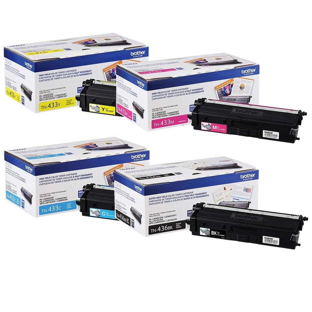 Brother TN436BK + TN433 (C/M/Y) Kit de Toners Alto Rendimiento MFC-L8900CDW