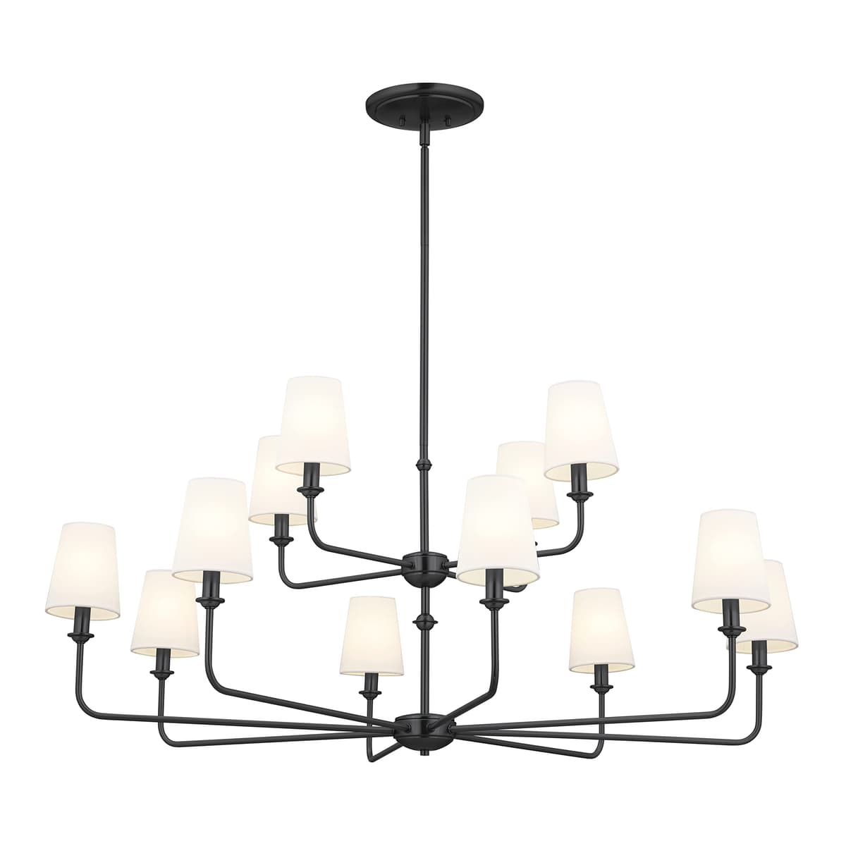 Kichler Pallas candelabro 12 luces negro 42.75" x 23" (52518BK)