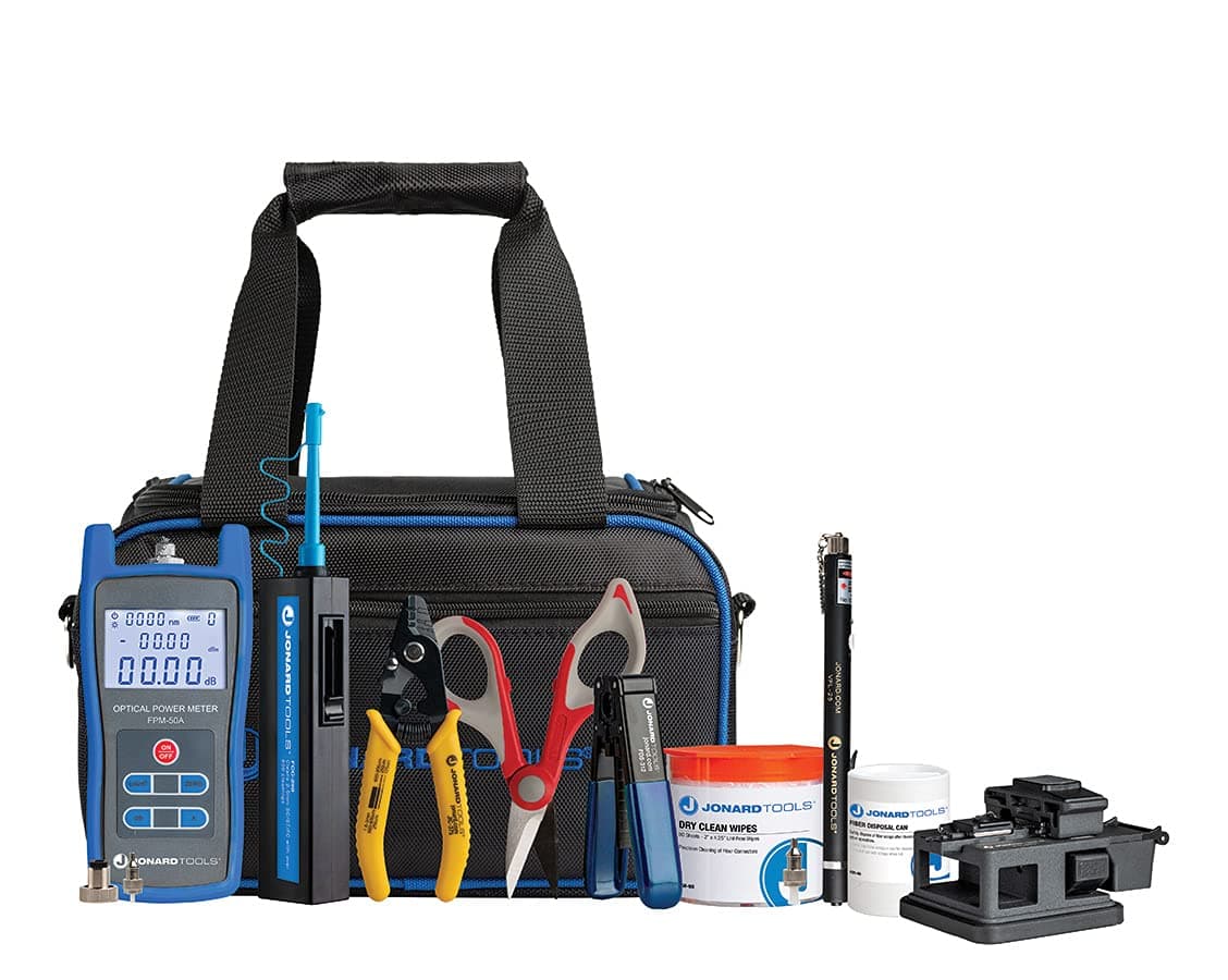 Jonard Tools TK-185 Kit de Preparación FTTH con Medidor, Corta Fibras, VFL y Estuche