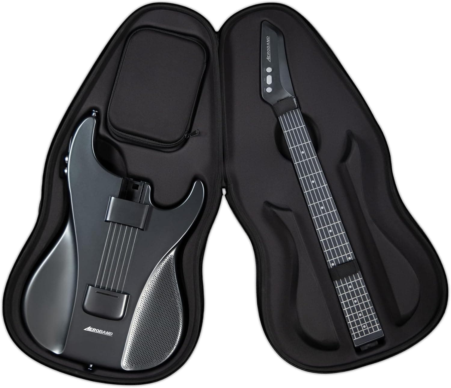 AeroBand Guitarra Smart de Viaje con Cuerdas de Silicona, Jack y Altavoz Integrado (AG01)