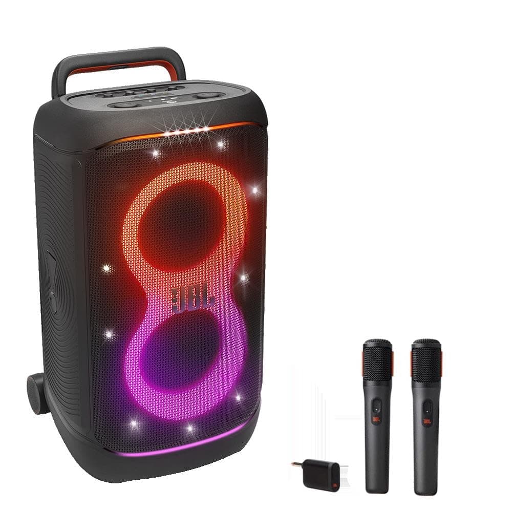 JBL PARTYBOX 520 Paquete de altavoz portátil para karaoke con dos micrófonos inalámbricos