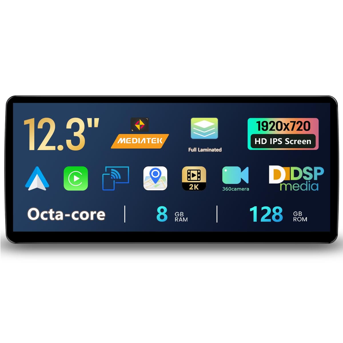 Uckazy Radio para Auto Android 14 de 12.3 pulgadas para Mercedes-Benz X204 (2013-2015) Sistema NTG 4.5/4.7, Pantalla Táctil CarPlay, Estéreo 128GB con Soporte para Android Auto Inalámbrico