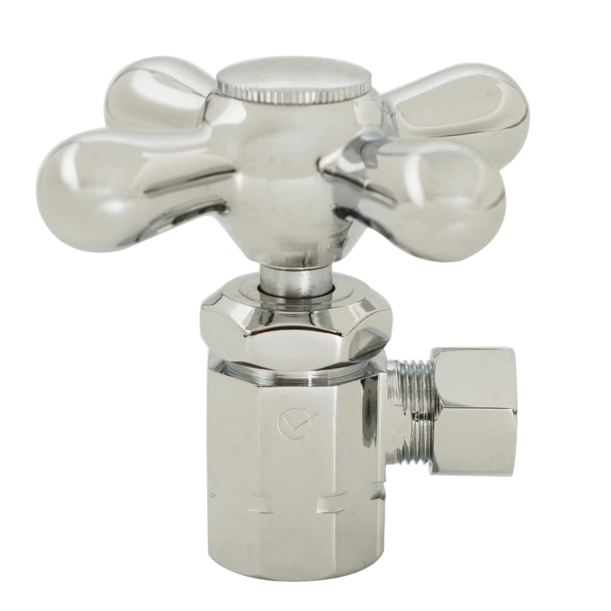 Westbrass D103X-60-05 Válvula angular con manija cruzada 1/2" IPS x 3/8" compresión, níquel pulido (paquete 60)