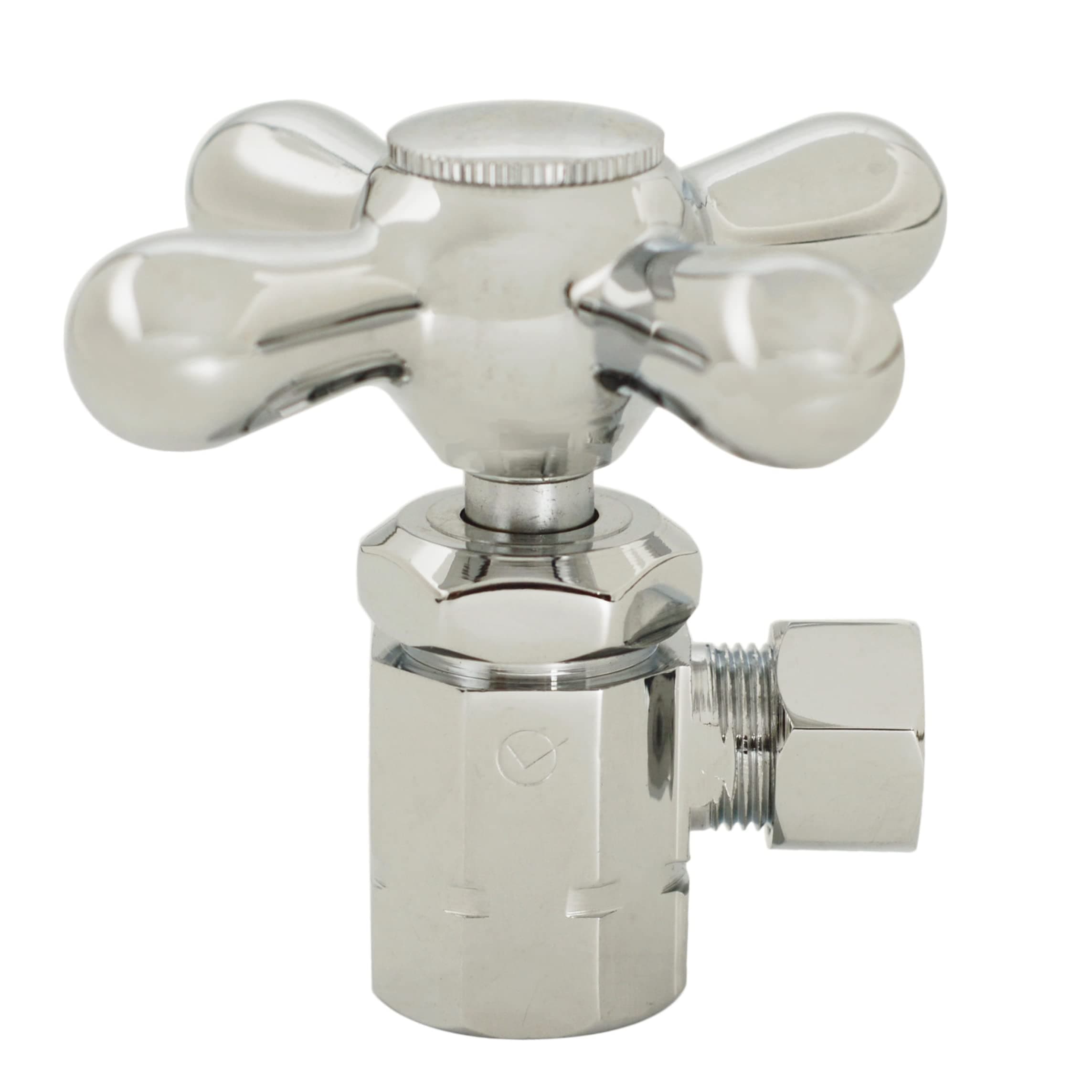 Westbrass D103X-60-05 Válvula angular con manija cruzada 1/2" IPS x 3/8" compresión, níquel pulido (paquete 60)