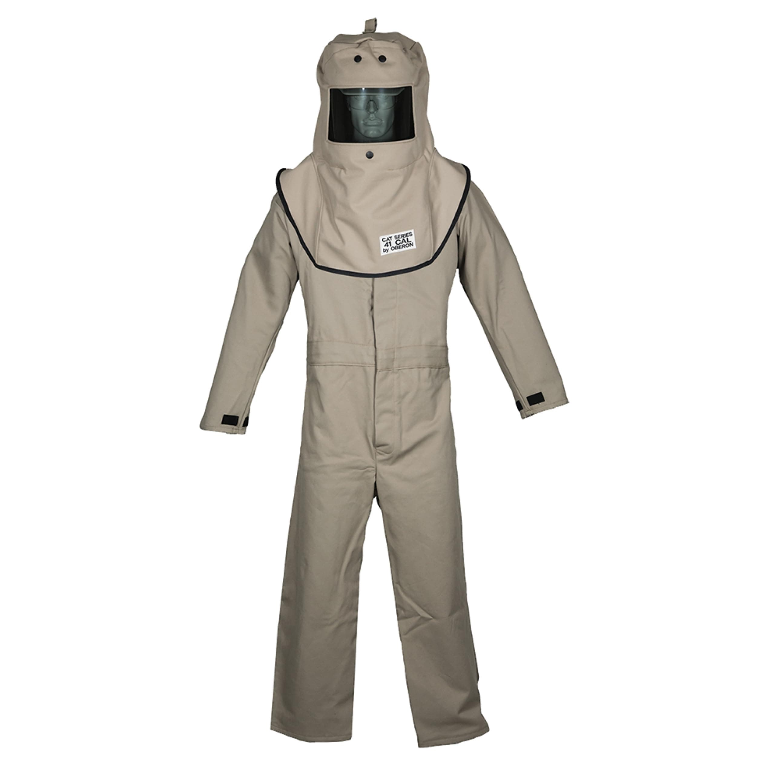 OBERON Traje y capucha Arc Flash 40 cal, CAT Series, color gris, FRTC4A-L