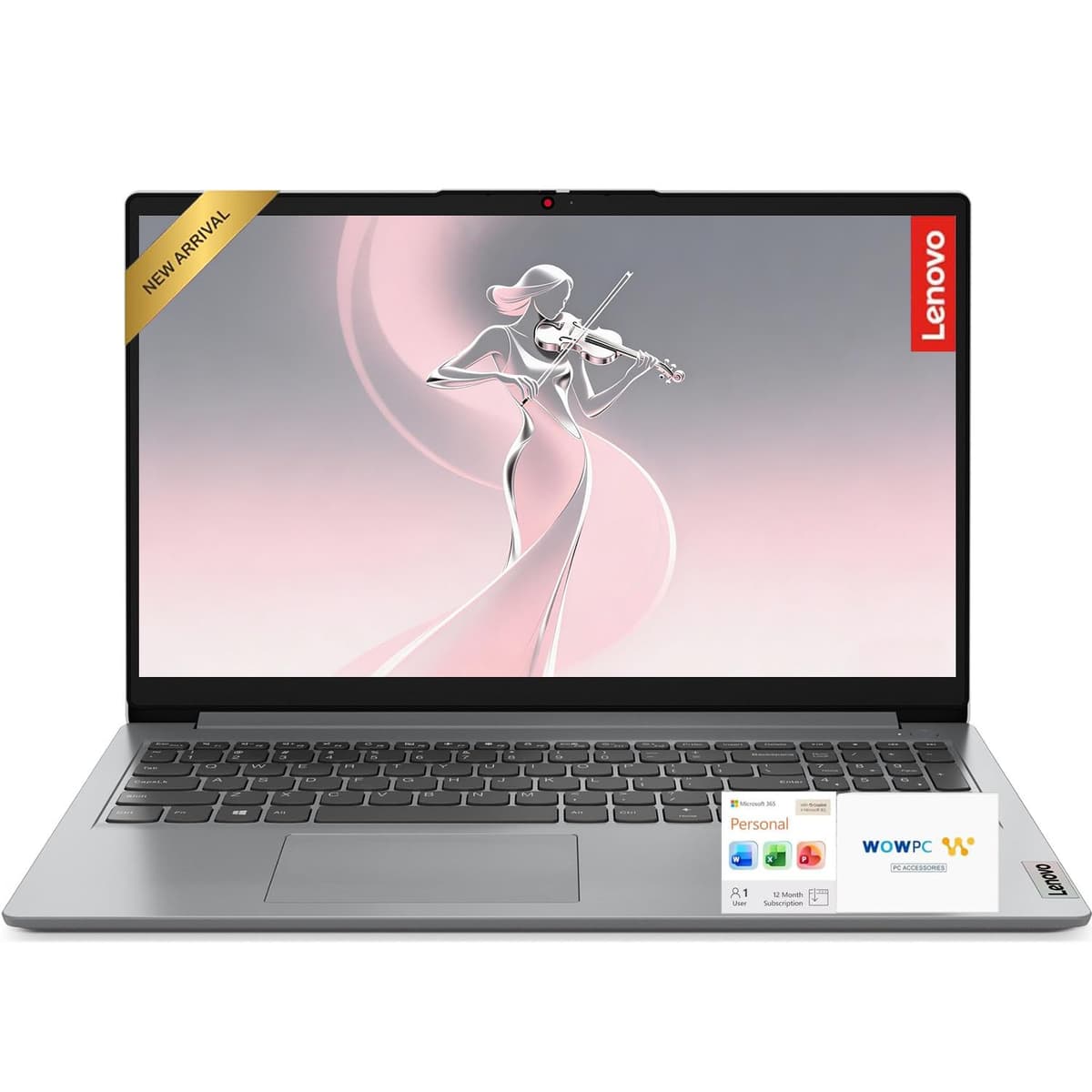 Laptop Lenovo con Office 365 • Pantalla HD 15.6" • Procesador Intel • 12GB RAM • 1.5TB Almacenamiento (1TB OneDrive + 512GB SSD) • Batería 11H • Cubierta de privacidad • Dolby Audio • Wi-Fi 6 • Win 11 • WOWPC USB IdeaPad