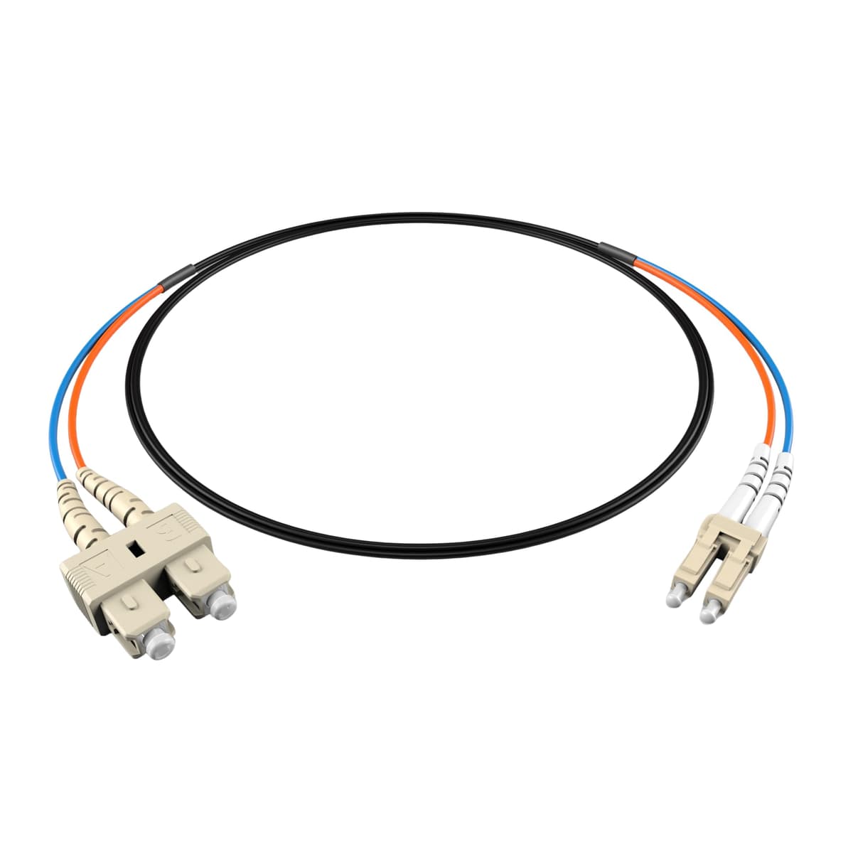 FCD 250M OM1 LC SC Cable de Fibra Óptica | Duplex Interior/Exterior 62.5/125 LC a SC Jumper Multimodo 250 Metros (820.21 ft) | Hecho en EE. UU. | mmf lc-sc Óptico in/otdr | Longitud: 0.5M-300M FCDUS281v9502