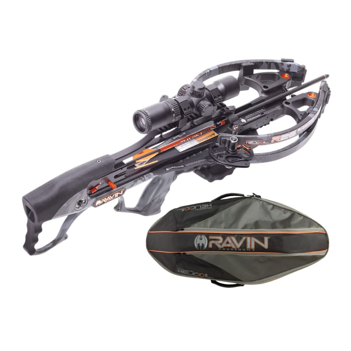Ravin Crossbows R26 400 FPS Predator Hunter's Crossbow Bundle (Dusk Grey) con Funda y 6 Flechas de Carbono