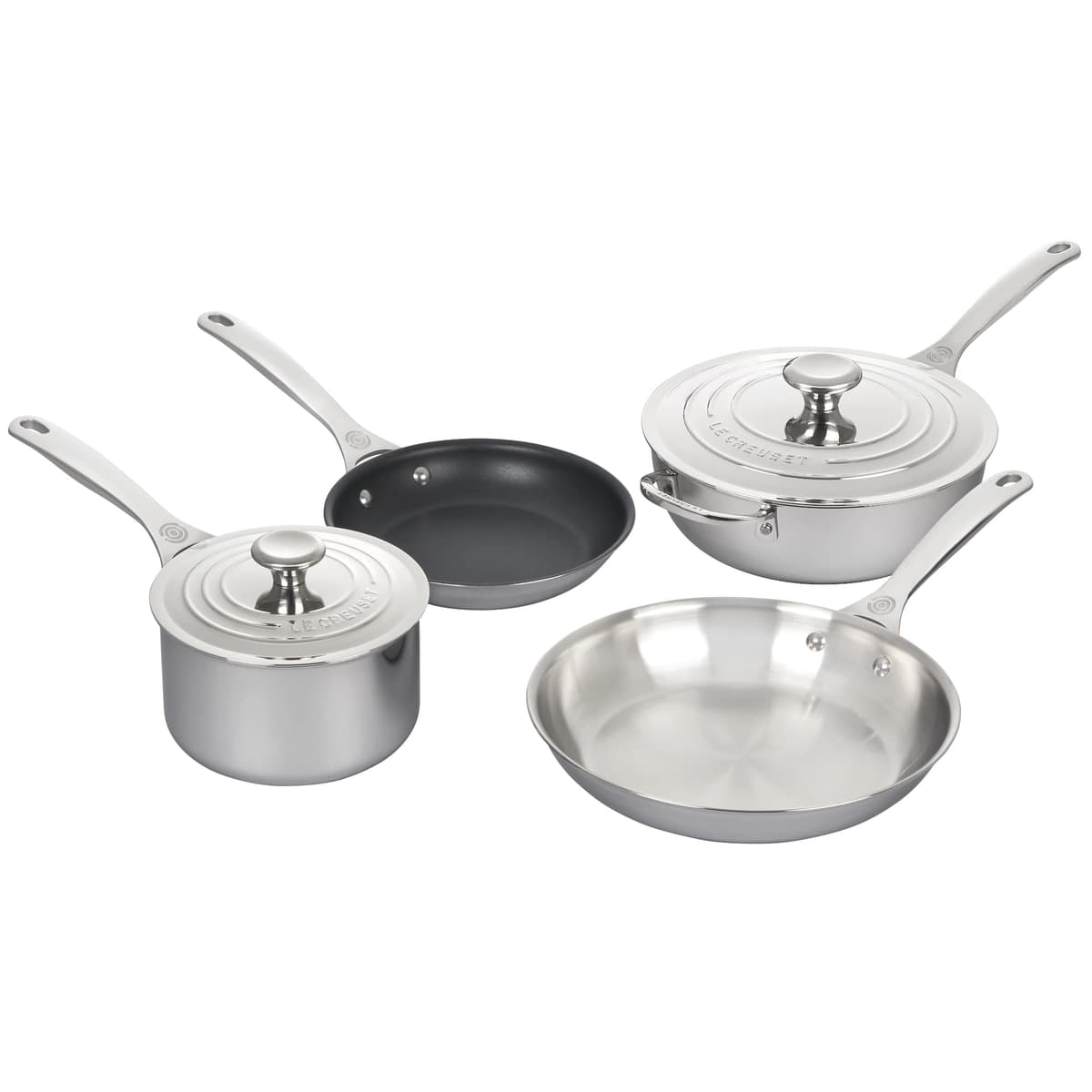 Le Creuset Juego de utensilios de cocina de acero inoxidable de triple capa 6 pcs. SSP14120