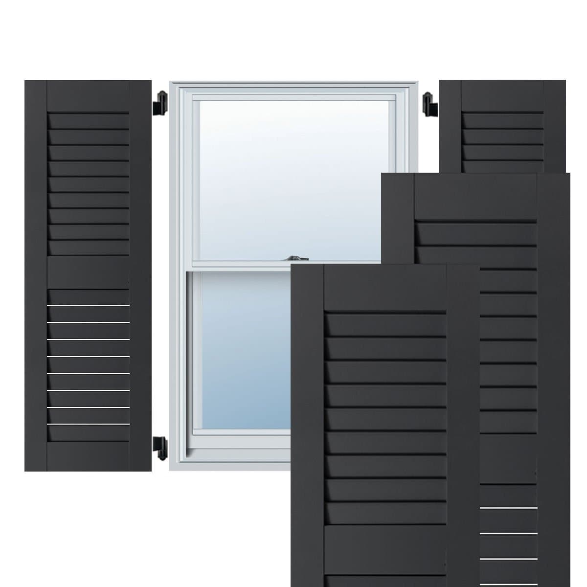 Ekena Millwork RWL12X061BLM Persianas exteriores louvered 12" x 61" negro