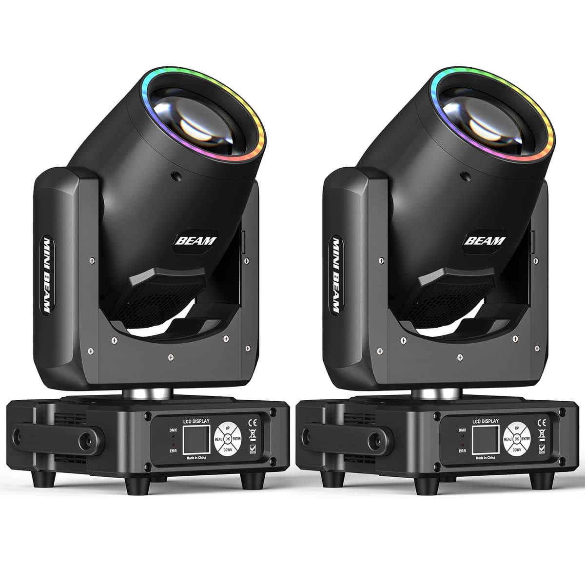 Xelletye 230W 7R Beam Moving Head 14 Gobos 14 Colores Prisms/Wash/Frost 48-Facet Prism 18CH DMX512 ZQ02357