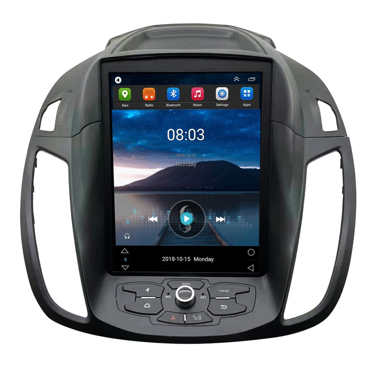 GYVCBREU Reemplazo de radio Ford Escape C-MAX 2013-2018 con Android Auto, CarPlay, navegación GPS, pantalla vertical estilo Tesla, DSP, unidad multimedia en tablero
