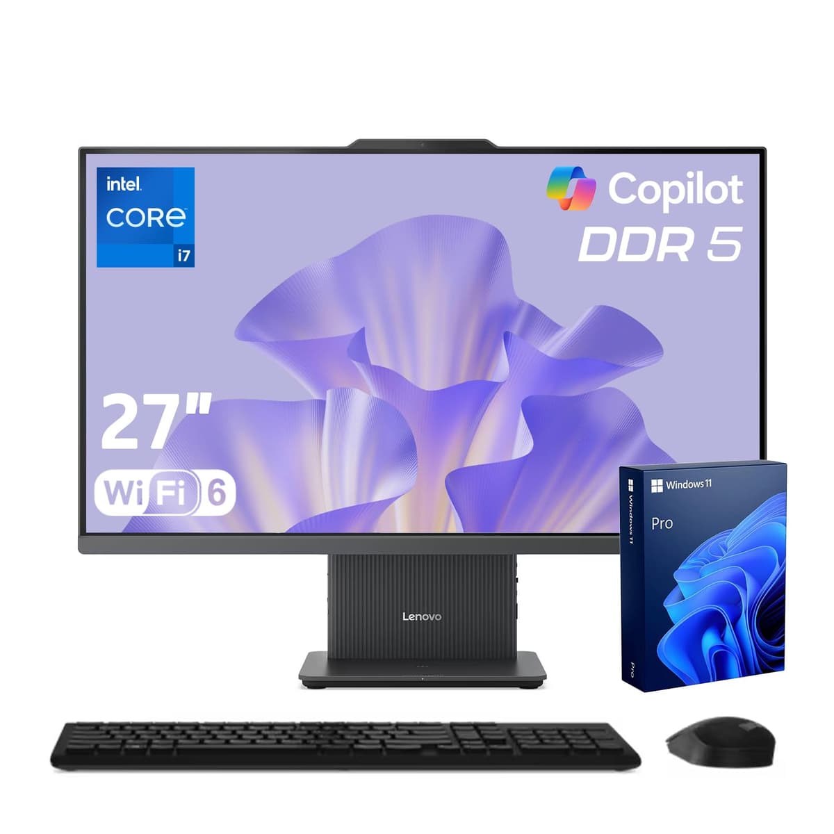Computadora Todo-en-Uno Lenovo IdeaCentre para Empresas, 27" FHD 100Hz, Intel Core i7-13620H, 64GB DDR5, SSD 2TB, Wi-Fi 6, Windows 11 Pro con IA y Microsoft Copilot, Teclado y Mouse Inalámbricos, Gris IdeaCentre AIO 27IRH9