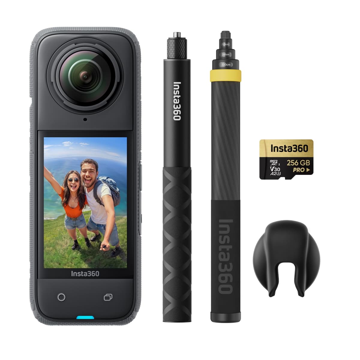 Insta360 X4 No Drone Bundle - Cámara 360 8K resistente al agua, pantalla táctil Gorilla Glass, estabilización FlowState, batería de larga duración CINSABMA-PLG