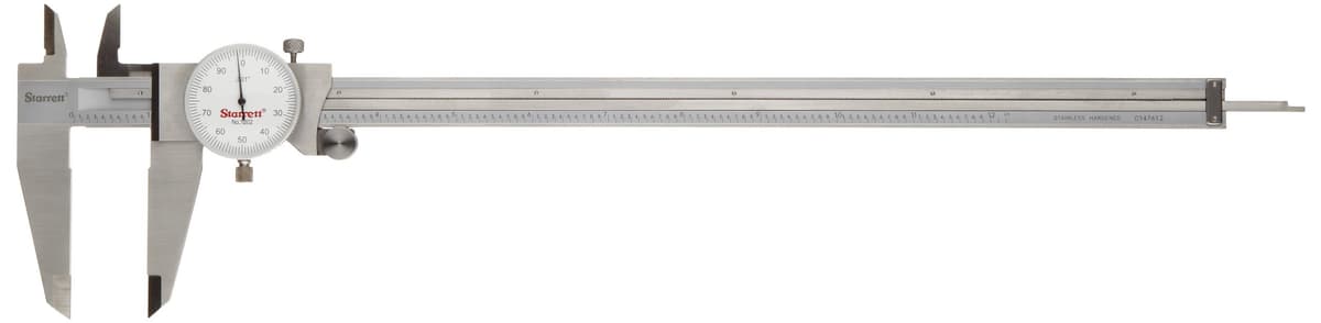 Starrett 1202-12 Calibrador tipo Vernier con indicador (Dial), 0"-12", acero inoxidable