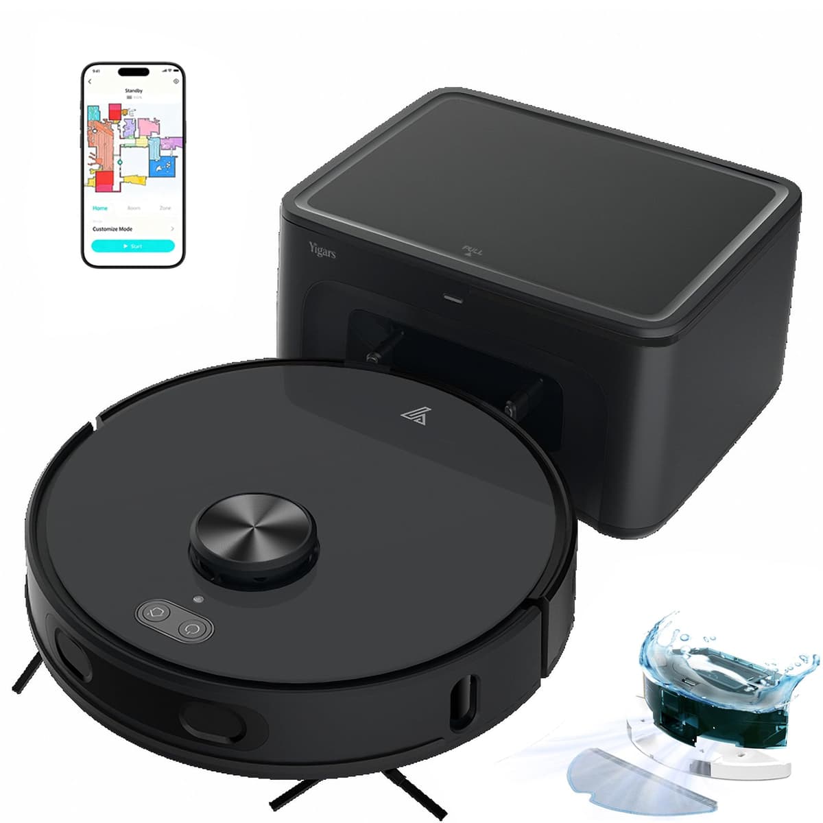 Yigars Y680 Robot Vacuum and Mop Self-Emptying 8000Pa LiDAR