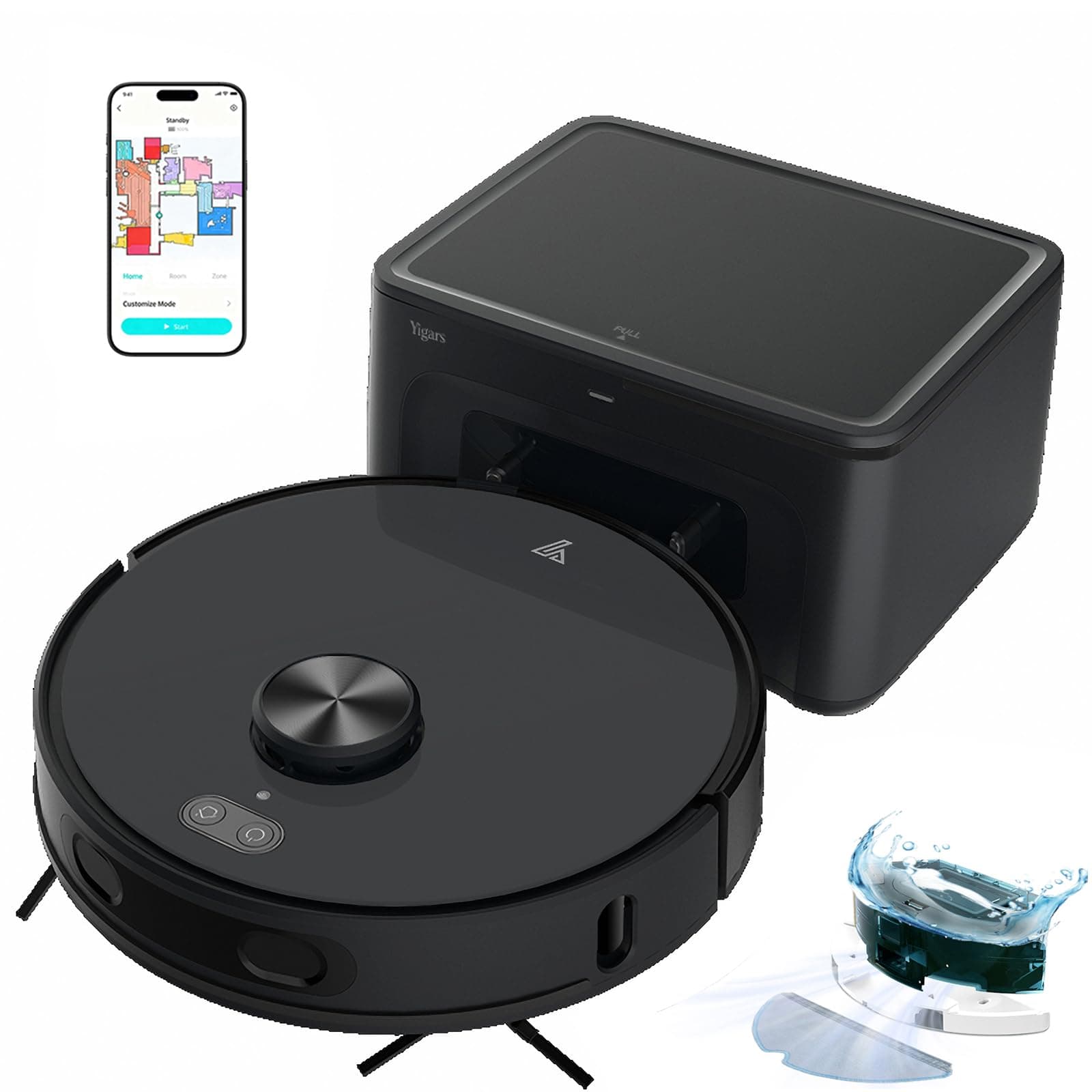 Yigars Y680 Robot Vacuum and Mop Self-Emptying 8000Pa LiDAR