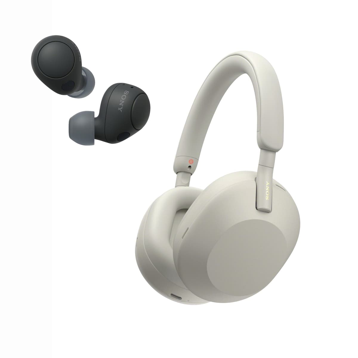 Sony WH-1000XM5 Premium Noise Canceling Headphones (Silver) con WF-C700N True Wireless Earbuds Gratis (Black)