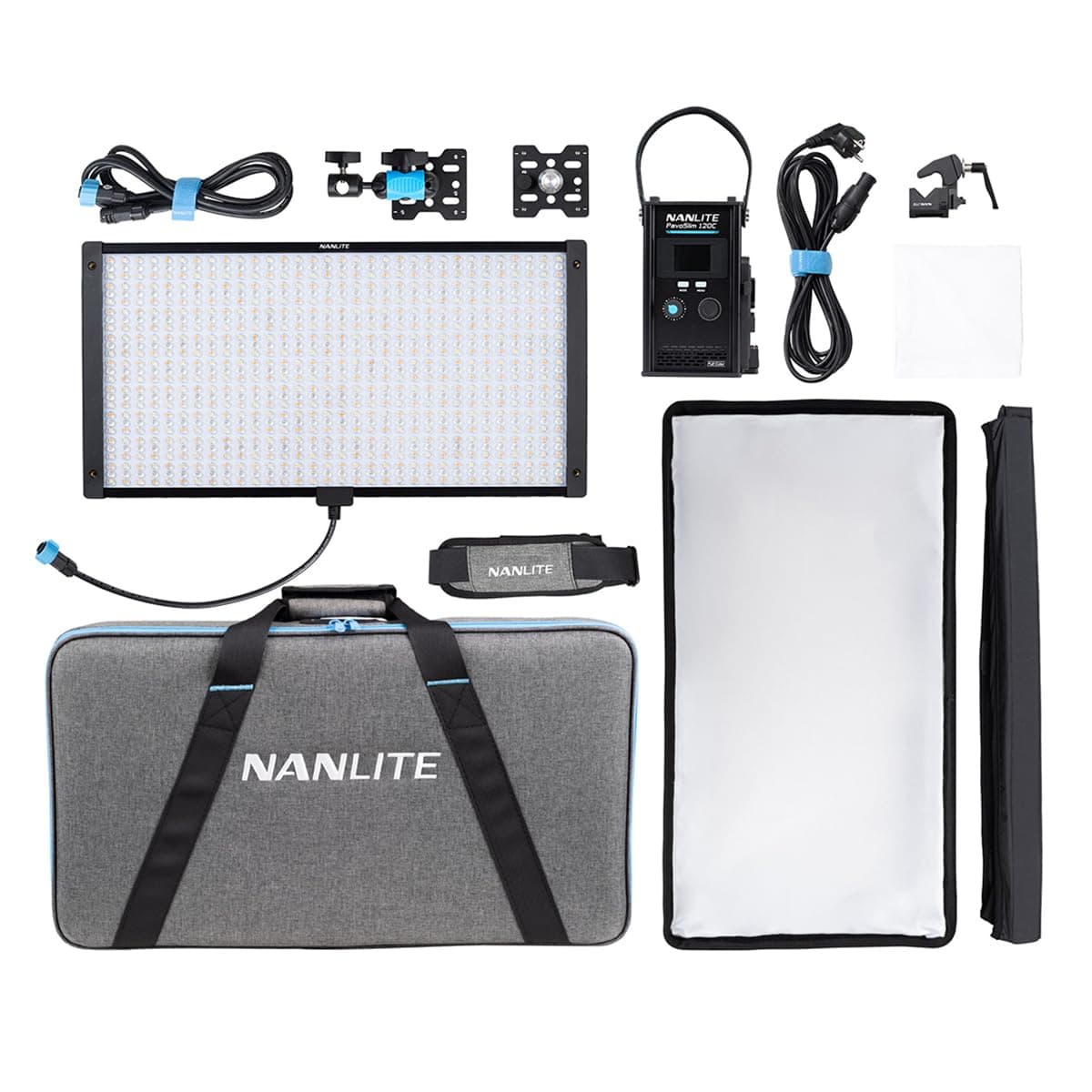 Nanlite PavoSlim 120C con softbox y panal, LumenRadio 3985