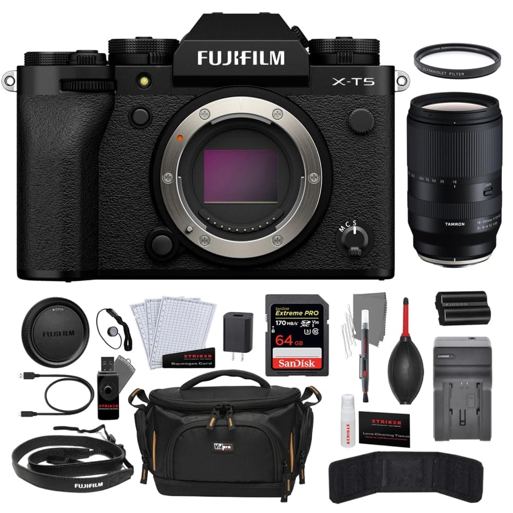 FUJIFILM X-T5 Kit con Tamron 18-300mm, 64GB, Filtro UV y Accesorios BFUJ16782301-008