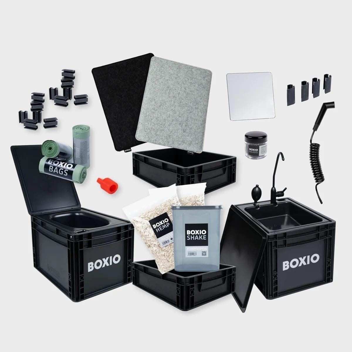 BOXIO - Sanitary Edition: Solución Móvil de Baño para Camping, Negro BOX-SAN-2