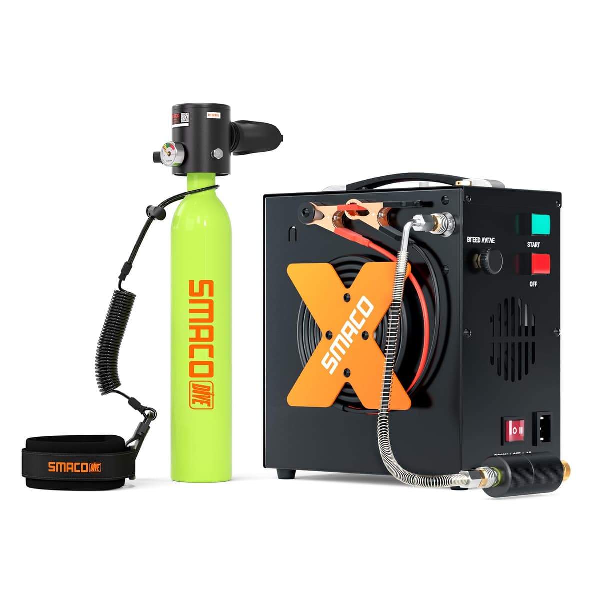 SMACO S300 Mini Scuba Tank 0.5L pony bottle portátil para exploración y respaldo de aire S300-G-GREEN